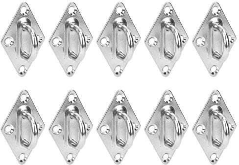FTVOGUE Stainless Steel Eye Plate, 304 Strong M5 Eye Plate Hook for Shade Sails, Boats, Hammocks, and Yoga