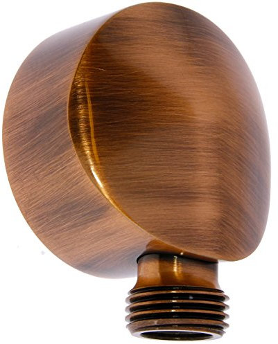 Design Wandanschlussbogen/Anschluss für Brauseschlauch aus Messing mit altkupfer Oberfläche