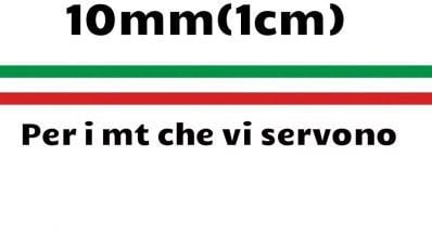 StickersLAb - Fascia banda adesiva Tricolore bandiera Italia a strisce in 5 misure (1cm, Lunghezza - 1 metro)