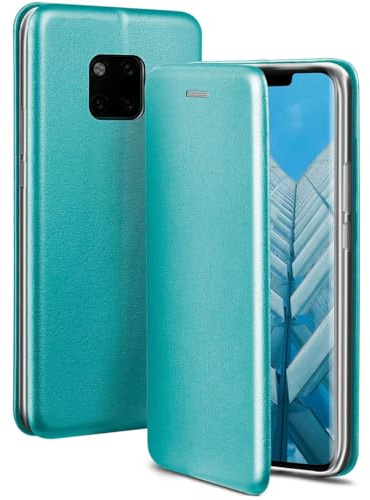 ONEFLOW Business Case für Huawei Mate 20 Pro Handyhülle klappbar mit Standfunktion, Klapphülle Flipcase Cover Dünn, PU Leder Hülle mit Kartenfach, 360 Grad Schutzhülle, Mint Blau