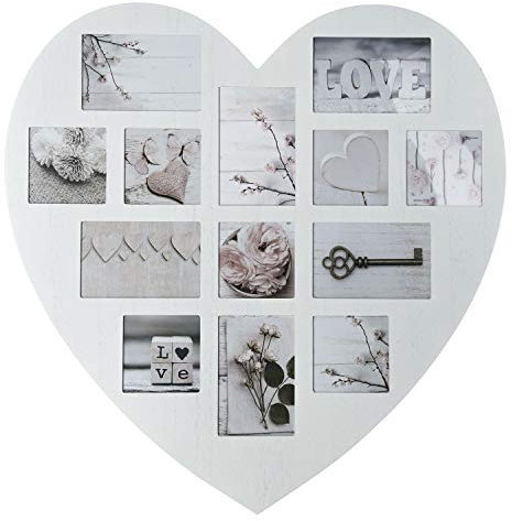 iDiffusion Pêle-mêle cœur Patine - 13 Photos - Blanc