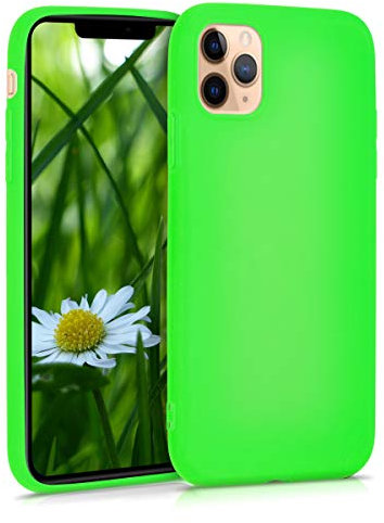 kwmobile Case Compatible with Apple iPhone 11 Pro Max Case - Soft Slim Protective TPU Silicone Cover - Neon Green