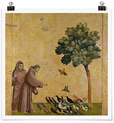 Poster Giotto di Bondone - Der Heilige Franziskus Quadrat, Matt 30 x 30cm