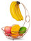 Kitchen Stars Fruit Basket Bowl with Banana Hanger Hook - Premium Quality Stainless Steel with a Copper Finish
