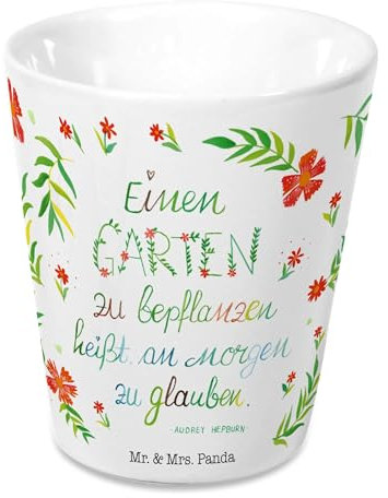 Mr. & Mrs. Panda Blumentopf Garten Liebe - Geschenk, Kräutertopf, Übertopf, Sommer Deko, Naturliebhaber, Positive Botschaft, Keramiktopf, Natur,