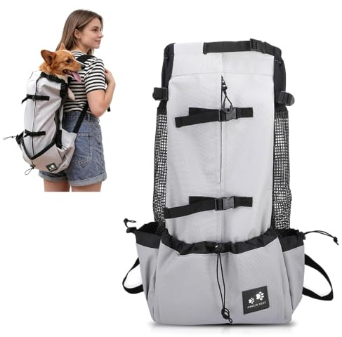 PETCUTE Zaini Trasporto Cani Gatto Zaino Borsa trasportino per cani Zaino trekking Marsupio per Cani Gatti Regolabile Zainetto Per Viaggi Animali taglia piccola media grandi fino a 16,5 kg