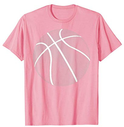 Cadeau de sport de basket-ball rose et blanc de basket-ball T-Shirt