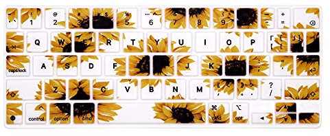 MMDW Silicone Magic Keyboard Cover Skin for iPad Pro 11 Inch Magic Keyboard(2nd Generation) 2020 Model,for iPad Pro 11 Keyboard Protector Accessories,Sun Flower