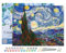 Figured'Art Peinture par Numéro Adulte avec Cadre Van Gogh Nuit Etoilée - Activité Manuelle Kit de Loisir Créatif DIY Numéro d'Art Complet - 40x50cm toile tendue sur châssis