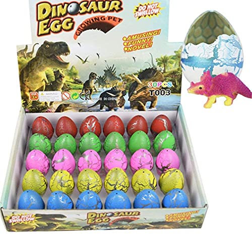 Wenosda Dino Dinosaurier-Dracheneier Schlüpfen Large Size Packung mit 30 Stück wachsenden Spielzeug, mischen Farben (30 Stück, bunten Riss von)