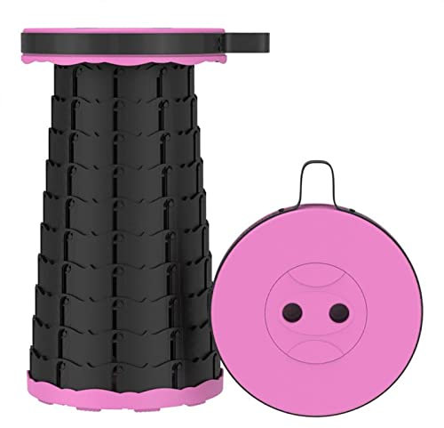 BANGHA Campingstuhl Außenmöbel einziehbarer Hocker Strandstühle Tragbare Hocker Lounge Faltstuhl Camping Hocker Faltbarer Angelstuhl Campingstuhl Faltbar (Color : Pink)