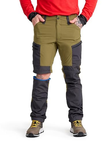RevolutionRace Herren RVRC GP Pro Zip Off Pants, strapazierfähige, belüftete und wandelbare Hose für alle Outdoor-Aktivitäten, Dark Olive, S