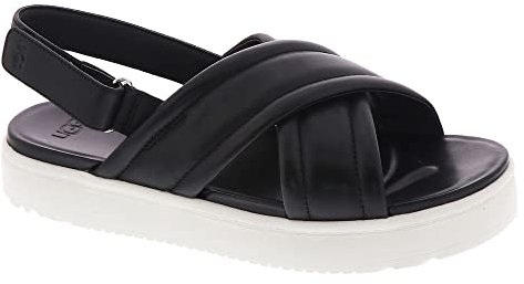 UGG Femme Zayne Slingback Sandale, Cuir Noir, 42 EU