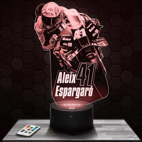 Nachttischlampe - Touch-Nachtlicht GP moto A. Espargaró 3D-LED-Lampe Illusion, Geschenkidee Weihnachten Geburtstag Junge und Mädchen Nachttischlampe Kinder- oder Erwachsenenzimmer