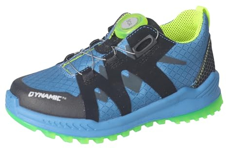 RICOSTA Jungen Low-Top Sneaker Walk, Kinder Halbschuhe, lose Einlage, BOA, straßenschuhe, Strassenschuhe, Sportschuhe, Adriatic/schwarz (140), 40 EU