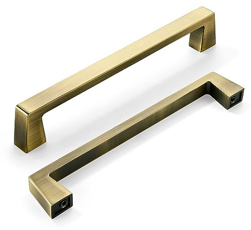 khtumeware 6 Pack 6.25 Inch(160mm) Brushed Antique Brass Cabinet Pulls Kitchen Cabinet Hardware, Furniture Pulls for Bathroom Cupboard Drawer Handles Dresser Pulls