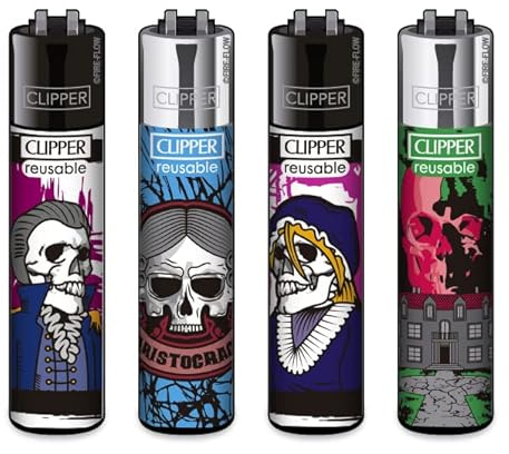 Clipper Feuerzeug 4er Set: (Roots 3D)