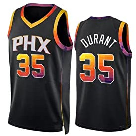 Basketball Jersey Shirt für Erwachsene Basketball Jersey,Basketball ärmelloser Anzug,Basketball Sportbekleidung,T-Shirt Weste für Jugend Sweatshirt,# 35 Black,L