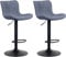 CLP 2er Set Barhocker Linus - Höhenverstellbare Barstühle - 360° Drehstühle Mit Rückenlehne Für Küche Und Bistro, Farbe:blau, Material:Stoff