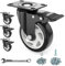 Möbelrollen Schwerlast, 4er Set 100mm Schwerlastrollen Lenkrollen, Tragkraft 600KG, Sicherheit Dual Locking und No Noise Polyurethan (PU) Räder, 360° Drehplatte Rollen