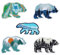 HOBBIESAY 5 Stück Eisbär Applikationen Zum Aufbügeln In 5 Stilen Wildtiere Abzeichen Aufnäher Emblem Computergesteuerte Stickerei Stoffflicken Für Westen Jacken Kleidung Hüte Rucksäcke