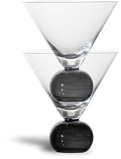 Sagaform ByOn Martiniglas Spice 2er Set Transparent mit schwarzem Fuß und einem Volumen von 0,2L, 5263908101