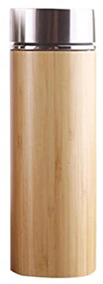 ZYMEN Termo de bambú Natural, Botella de Acero Inoxidable, termos de vacío, Taza de té de 12 Horas Commemoration Day