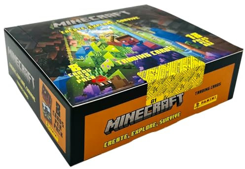 Panini Minecraft Sammelkarten - Create, Explore, Survive - Trading Cards (Box mit 18 Packs)