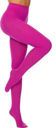 Pack 3 Medias 180 Denier para Escolar Uniformes, Panty Elásticas Niñas Mujeres Talla Única(Fucsia)