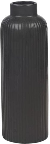 URBNLIVING Porcelain Ceramic Black Lined Design Bottle Table Vase Decorative Small or Large (Small)