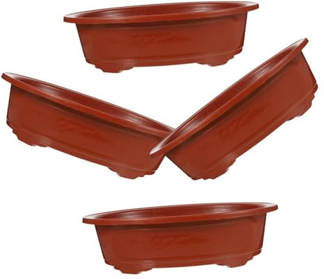 BESPORTBLE 4 Stück Blumentopf Ovaler Pflanztopf Garten Blumentöpfe Pflanztopf Aus Kunststoff Blumenkübel Aus Kunststoff Bonsaischalen Aus Kunststoff Ovales Becken Saftig Büro Plastik