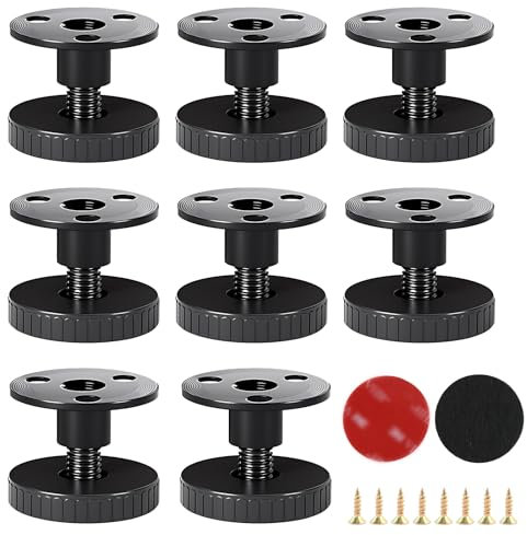QINGYIWL 8 Stück Verstellbarer Gerätefüße 27-40mm, Möbelfüße Stützfuß mit kratzfestem Nivellierfüße, Verstellbar Bettfuß für Möbel Tische Schränke, 2 Installationsarten Gebohrt Oder Selbstklebend Sein