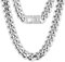 KRKC&CO Herren Panzerkette 14mm, Edelstahl Cuban Link Chain Silberkette, Miami kubanische Gliederkette für Männer, Silber Halskette Hip Hop Halskette für Jungen Größe 61cm