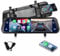 Podofo 9,66 Spiegel Dashcam mit Wireless Apple Carplay, Android Auto mit HD Rückfahrkamera, IPS Touchscreen Dual 1080P Rückspiegel Dashcam Dash Cam Auto, 2 Geteilte Bildschirme, Bluetooth