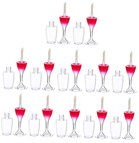 DOITOOL 12pièces Lot De Tubes De Gloss à Lèvres Forme De Verre à Vin Avec Bouchon Réutilisable Et Pratique Pour Ranger Et Transporter Différents Cosmétiques
