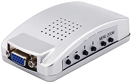 Yctze Convertidor Universal de Vga a Compuesto para Pc, Caja Convertidora de Ordenador, Portátil, Pc, Adaptador Vga a Tv Av, Convertidor Vga a Tv