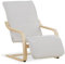 Homestyle4u 2635, Relaxsessel mit Liegefunktion Schwingsessel mit Armlehne Grau Cord Holz Stuhl Wohnzimmer