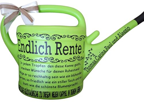 Gießkanne 10 L Rente Abschiedsgeschenk Rentner,Geschenk zum Renteneintritt,von den Kollegen zum Eintritt in Ruhestand Abschied, Gartenliebhaber
