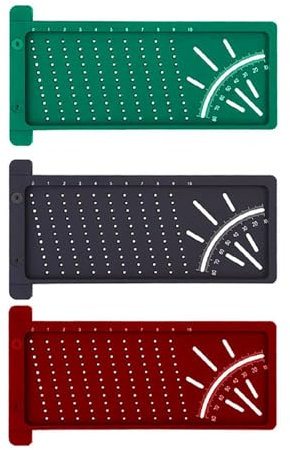 3 Stück Präzisions-Holzbearbeitungswerkzeuge, T-Typ Holzbearbeitung Scribe Mark Lineal Loch Positionierung Cross-Out Schreiner Winkel Messwerkzeug (Schwarz+Rot+Grün)