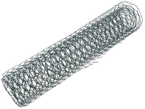 Sosoport Maschendrahtnetz Blumendrahtnetz Sechseckiges Geflügelnetz Grüne Beschichtung Gartenzaun Hühnerdraht Drahtzaun Gartennetz Floristennetz