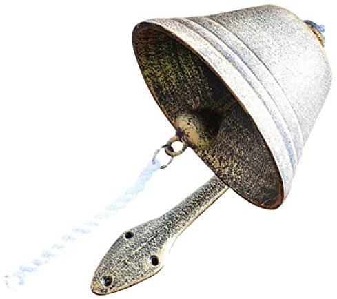 Angoily Campanello Per Porta in Ferro Stile Rustico Retrò Vibrante Manuale Decorazione Per Esterni Casa e Giardino