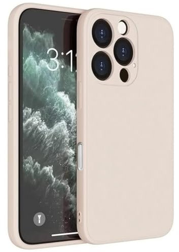 Mixroom - Cover Custodia Case per iPhone 16 Pro Protezione Copre Fotocamera in Silicone TPU Opaco con Bordi Piatti Colore Beige