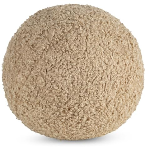 Wohndecke Bouclé, Kuscheldecke, Schaffpelz Imitation, Flauschige Kniedecke, Weiche Kuscheldecke, Überwurf, Warme TV-Decke, Sofadecke, Kissenbezüge, Sesselschoner, (Beige, 24 cm RD)