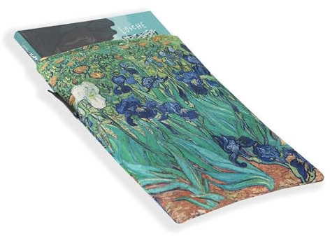 Halta Definizione - Book Cover, Pratica Custodia per Libro Imbottita in Tela Stampata con un'Opera d'Arte di Van Gogh, Ideale per Contenere e Proteggere Libri o Altri Accessori, 19 x 25H cm, Iris
