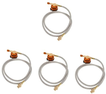 UKCOCO 3sets Gas Tank Converter with Hose Extension for Outdoor Camping Stove Flexible Cooking Setup Flame Leak Connection for Hiking and Picnics