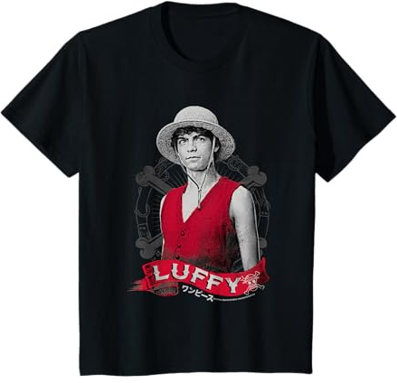 Enfant One Piece Monkey D Luffy Live Action Chapeau de paille Pirate pour enfants T-Shirt