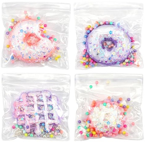 4st Taba Quetschspielzeug, Essens Spielzeug Stressabbau Kawaii Donuts Waffelkuchen Squishies Stressabbau Spielzeug OPP-Verpackungsgeschenke für Kinder Erwachsene zum Entspannen im Homeoffice