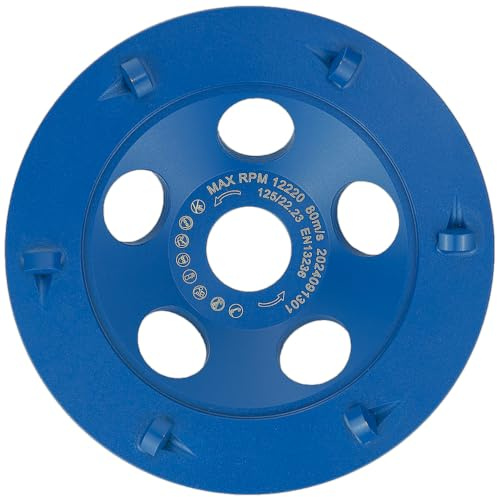 WEFARU PKD Diamant-Schleiftopf 125 mm x 22,2 mm 6 Segmente - Profi Qualität - Diamantschleiftopf PS300 für Winkelschleifer und Betonschleifer