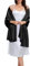 Bbonlinedress Halstuch Damen Seide Party Schal Satin Stola Stolen für Abendkleider elegant Festlich Shawl 195 * 70CM Black