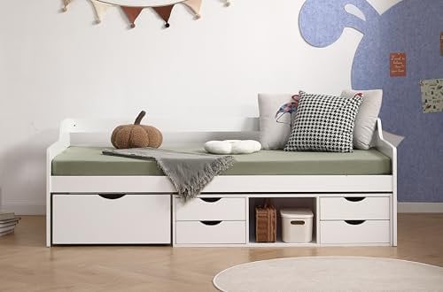 MissionTM London Cabin Day Bed with 5 Storage Drawers, White, Single, Children's Bedroom Furniture